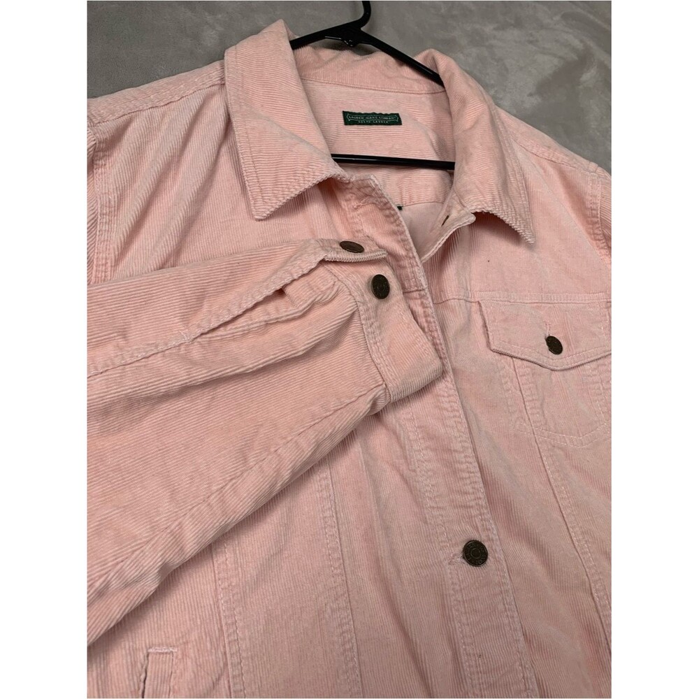 Lauren Ralph Lauren Women XL Pale Pink Corduroy Trucker Jacket Button